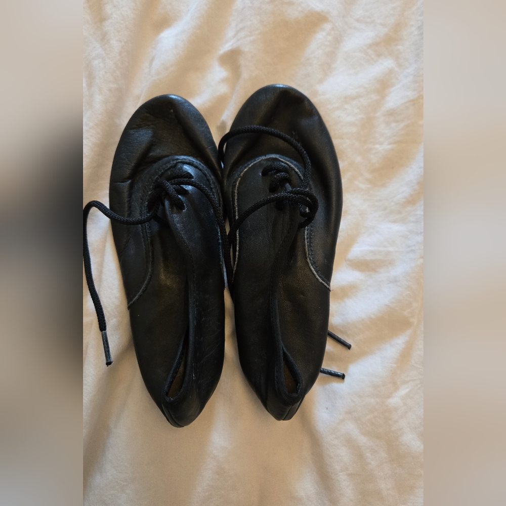 Black Leather Ballet Shoes